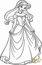 Disney princess ariel Dress coloring Pages  Free Kids Coloring Page sketch template