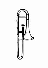 Trombone Coloring Page sketch template