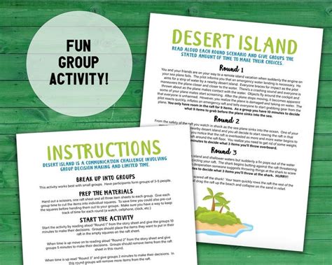 Desert Island Survival Group Communication Activity - Etsy | Communication activities, Desert ...