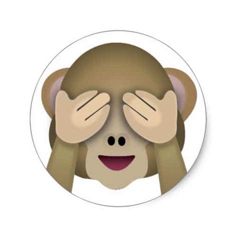 See No Evil Monkey Emoji Classic Round Sticker - EmojiPrints