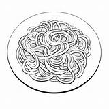 Premium Photo  Spaghetti Coloring Page For Kids Simple Black And White sketch template
