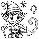 Christmas Elf Coloring Page · Creative Fabrica sketch template
