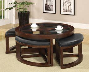 Coffee Table With Nesting Ottomans - Foter