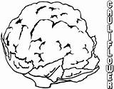 Cauliflower Vegetable Coloring Page  Free Printable Pages For sketch template