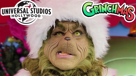 Universal Studios Hollywood Grinchmas 2023- Interviewing The Grinch & Mayor + Food - YouTube