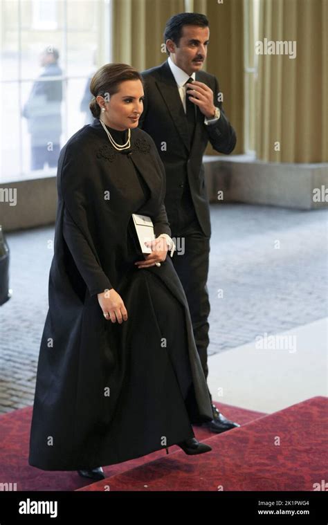 Sheikh Tamim bin Hamad Al Thani, Emir of Qatar, and his wife Sheikha Jawaher bint Hamad bin ...