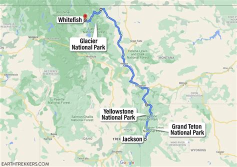 Map Of Grand Teton National Park And Yellowstone - Sibby Dorothee