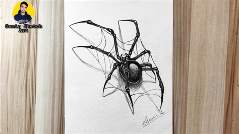 spider 🕷Drawing with pencil step by steps - YouTube