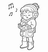 Children Singing Coloring Page sketch template