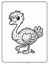 Ostrich Coloring Pages 5 Free Printable  Cute Animals Coloring sketch template