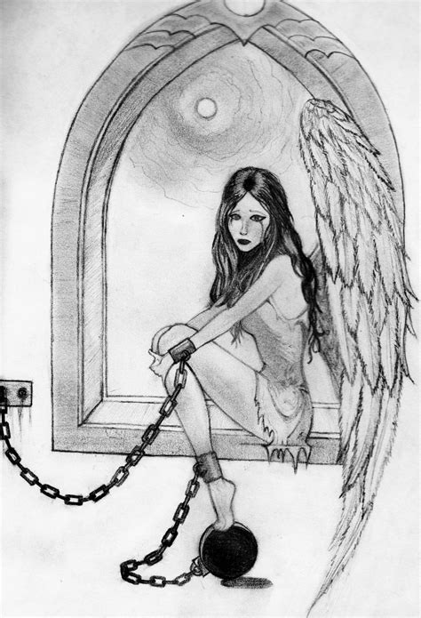 Captive Angel Pencil Sketch by A-Fragile-Smile on DeviantArt