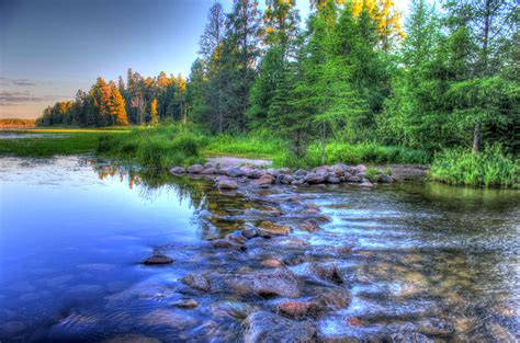 Full view of the source at lake Itasca state park, Minnesota image ...