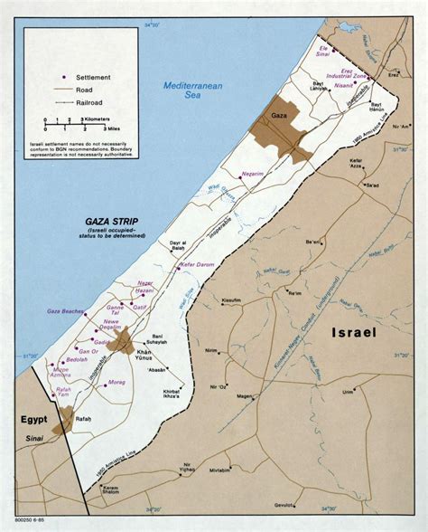 Large political map of Gaza Strip - 1985 | Gaza Strip | Asia | Mapsland ...