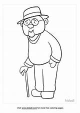 Old Man Coloring Page Sketch sketch template
