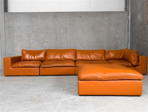 Leather Modular Sofa in Cognac Leather | #141905