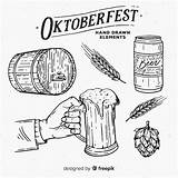 Classic Hand Drawn oktoberfest Element Collection Vector  Free Download sketch template