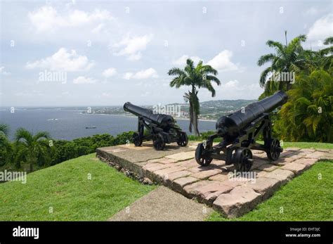 Defensive cannon at Fort King George Scarborough Trinidad & Tobago ...