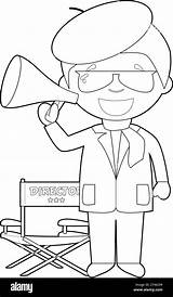 Easy coloring cartoon vector Illustration Of A Filmmaker Stock Vector  sketch template