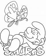 Smurf coloring Page With A Butterfy By Topcoloringpages On DeviantArt sketch template