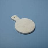 White Marble Round Board With Handle, Mini