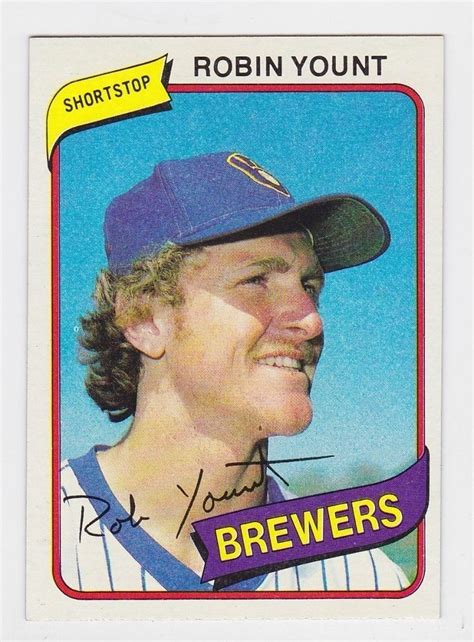 1980 Topps Baseball # 265 Robin Yount Card | Baseball cards, Baseball ...