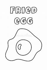 Coloring With Thick Lines For The Little Ones Fried Egg Stock Vector  sketch template