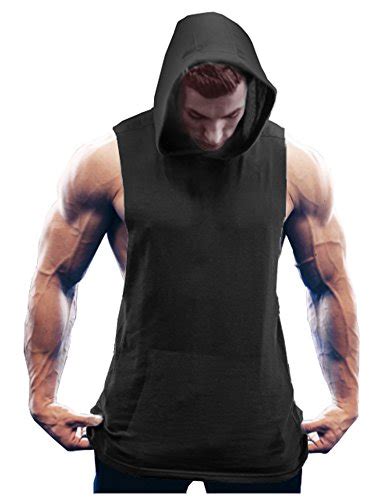 Shirts Sports & Fitness H2H Mens Casual Hoodie Tank Tops Sleeveless Shirts Gym Workout with ...