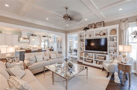 60 Spectacular Living Rooms with a Coffered Ceiling (Photos) | Beach ...