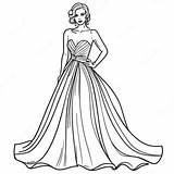 Elegant Evening Gown Fashion Coloring Page  Pagescom sketch template