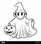 Halloween ghost Line Art For coloring Book Page Design  sketch template