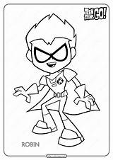 Free Printable Teen Titans Go Robin Coloring Page sketch template