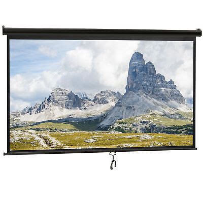 100 Inch Projection Screen 4K 16:9 HD Pull Down Indoor Outdoor Projector Screen | eBay