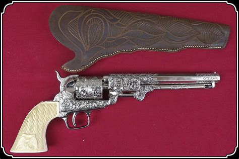 1851 Navy Pistol Engraved with Silver Finish