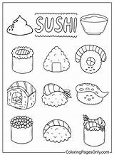 Plus De 30 Coloriages Sushis  Gratuits à Imprimer En PDF sketch template