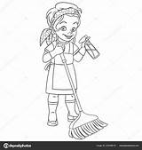 Kids Cleaning Coloring Pages sketch template