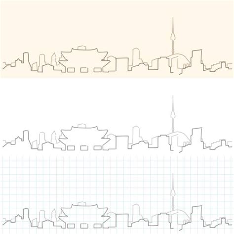 Seoul Skyline Drawing Illustrations, Royalty-Free Vector Graphics & Clip Art - iStock