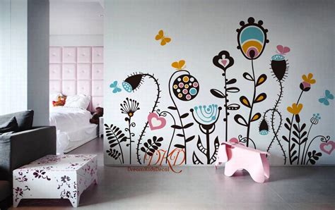 Flowers Wall Decal Baby Girl Nursery Wall Sticker Wall Decals | Etsy