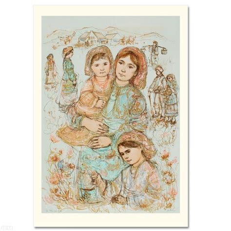 Edna Hibel Signed "Family in the Field" LE 25x36 Lithograph on Paper (PA) | Pristine Auction