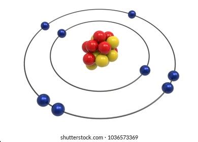 Bohr Model Oxygen Atom Proton Neutron Stock Illustration 1036573369 ...