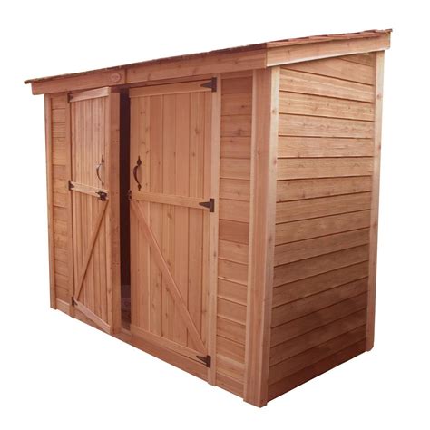 Outdoor Living Today Spacesaver 8 ft. x 4 ft. Western Red Cedar Double Door Storage Shed-SS84DD ...