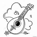Cute Cartoon Mandolin Coloring Page 33074 26156 sketch template