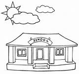 School Building Coloring Pages Sketch Page sketch template
