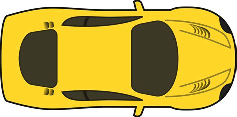 Clipart - Yellow Racing Car (Top View)