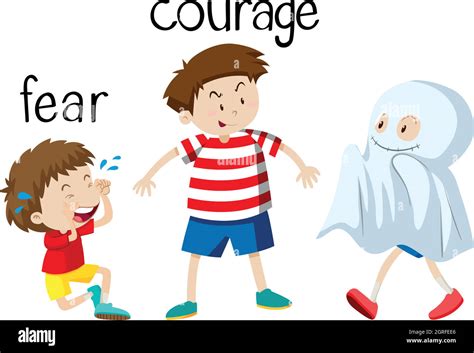 Opposite wordcard for fear and courage Stock Vector Image & Art - Alamy