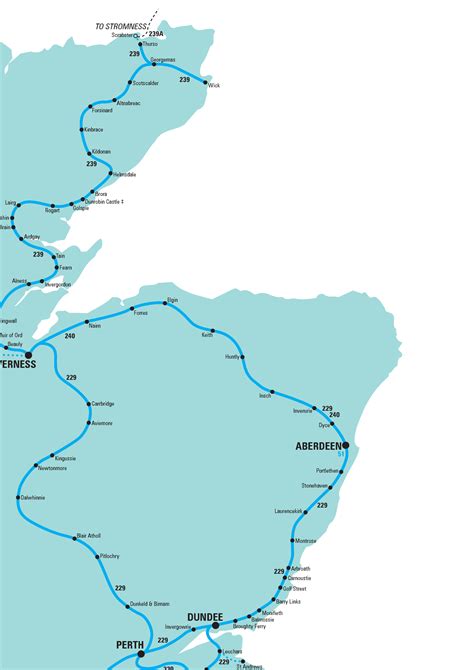 Rail map of North East Scotland