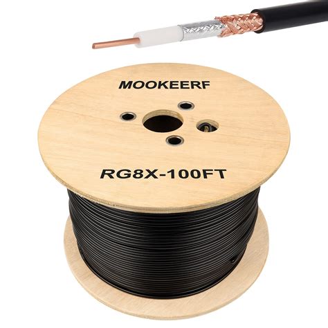 MOOKEERF RG8x Coaxial Cable 100ft,Low Loss RG 8X Cable 100 Feet,RG8x ...