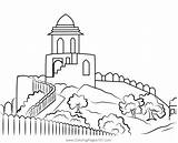Amer Fort In Jaipur Coloring Page For Kids  Free India Printable sketch template