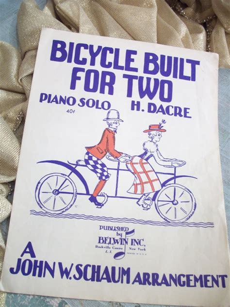 1943 Sheet Music A Bicycle Built for Two Piano Solo