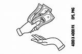 Human Hand Gives Money For Coloring sketch template