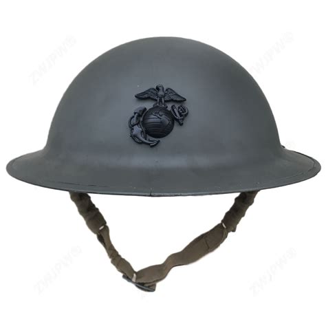 US WW2 M1917 Helmet Zc49 With WW2 USMC Badge Gray -in Helmets from ...